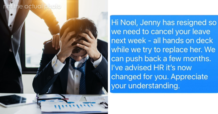Worker Quits Job After “Unacceptable” Text From Boss Abruptly Canceling His Annual Leave