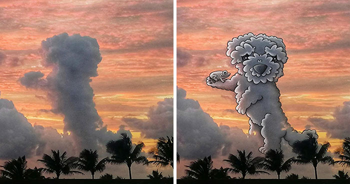 This Artist Creates Fun Illustrations On Pictures Of Clouds (55 New Pics)