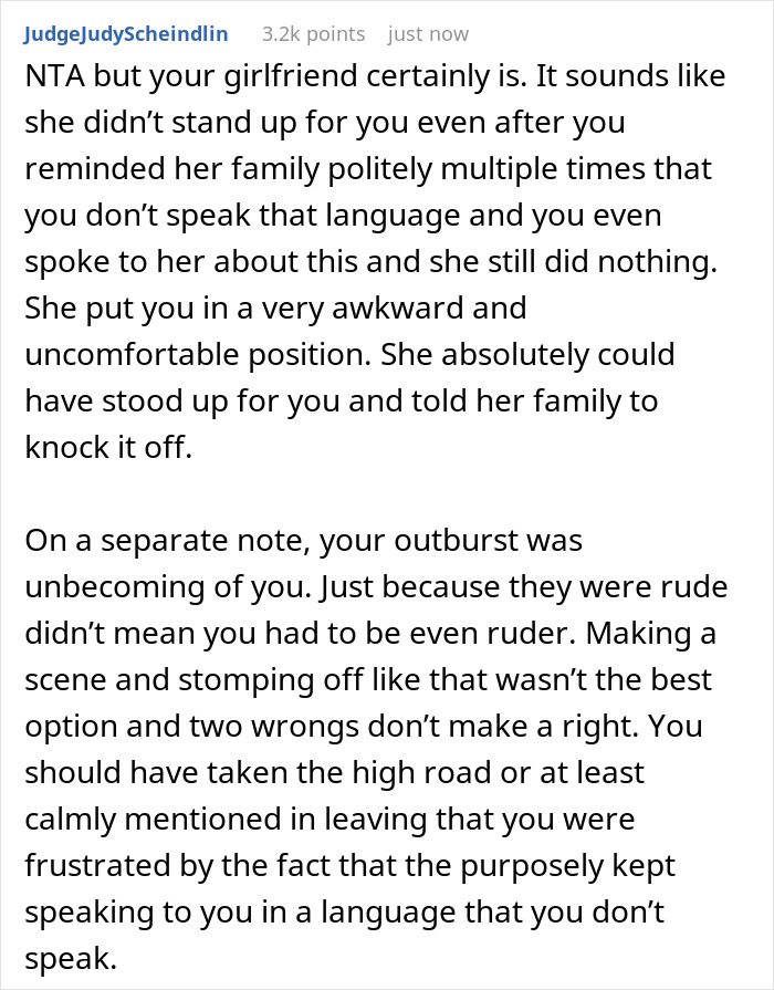 Woman’s Family Keeps Responding To Her BF In A Language That He Doesn’t Understand, He Leaves Dinner Woman’s Family Keeps Responding To Her BF In A Language That He Doesn’t Understand, He Leaves Dinner