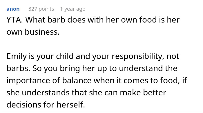 Woman Asks SIL To Stop Putting Butter On Her Food In Front Of Her Daughter