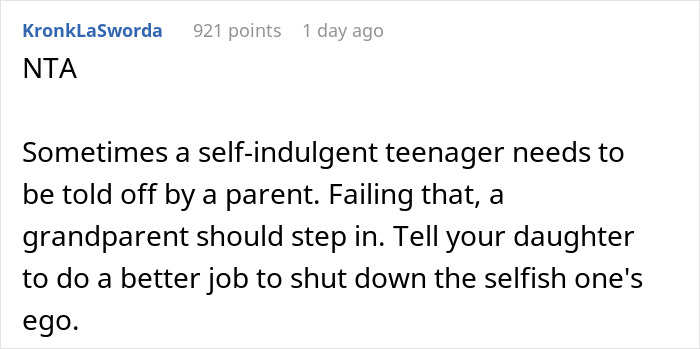 Grandparent Asks The Net If They Were Too Harsh For Calling Out Their Entitled Granddaughter