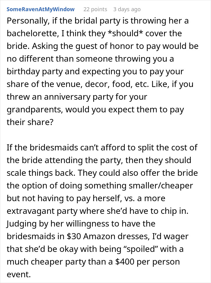“Is It Too Much To Expect A Little Spoiling?”: Bride Upset After Covering Bachelorette Costs “Is It Too Much To Expect A Little Spoiling?”: Bride Upset After Covering Bachelorette Costs