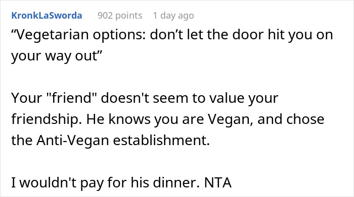 Friend Offers To Pay For Friend's B-Day Dinner, Refuses When They See Where He Chose