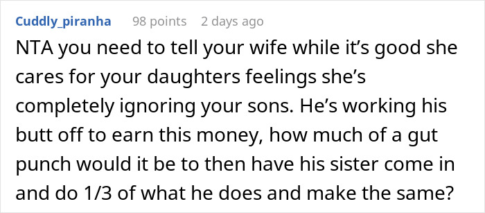 Woman Is Mad Brother Earns $10/h More Than She Does, Wants Parents To Make Up For It