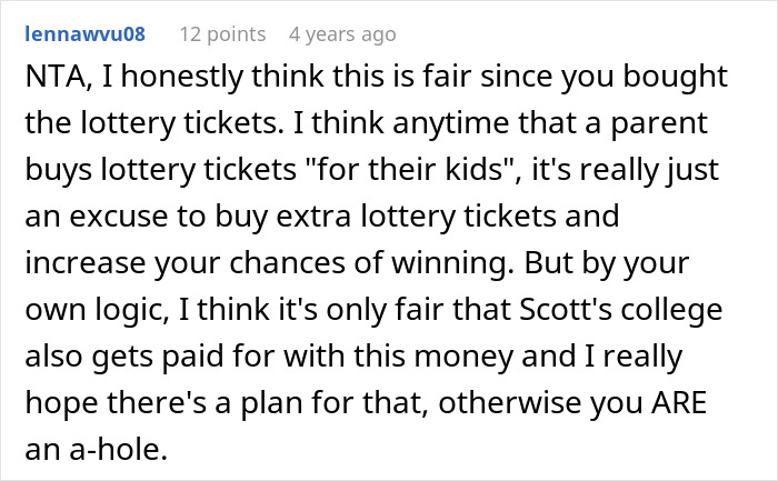 “AITA For Spending My Son’s Lottery Winnings Money?” “AITA For Spending My Son’s Lottery Winnings Money?”