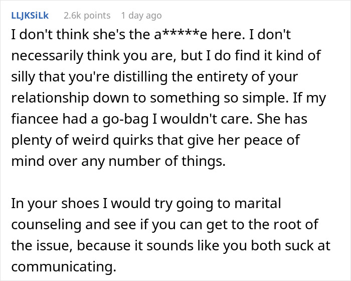Husband Wants A Divorce After Finding Wife’s “Go Bag”, Gets A Reality Check Online Husband Wants A Divorce After Finding Wife’s “Go Bag”, Gets A Reality Check Online