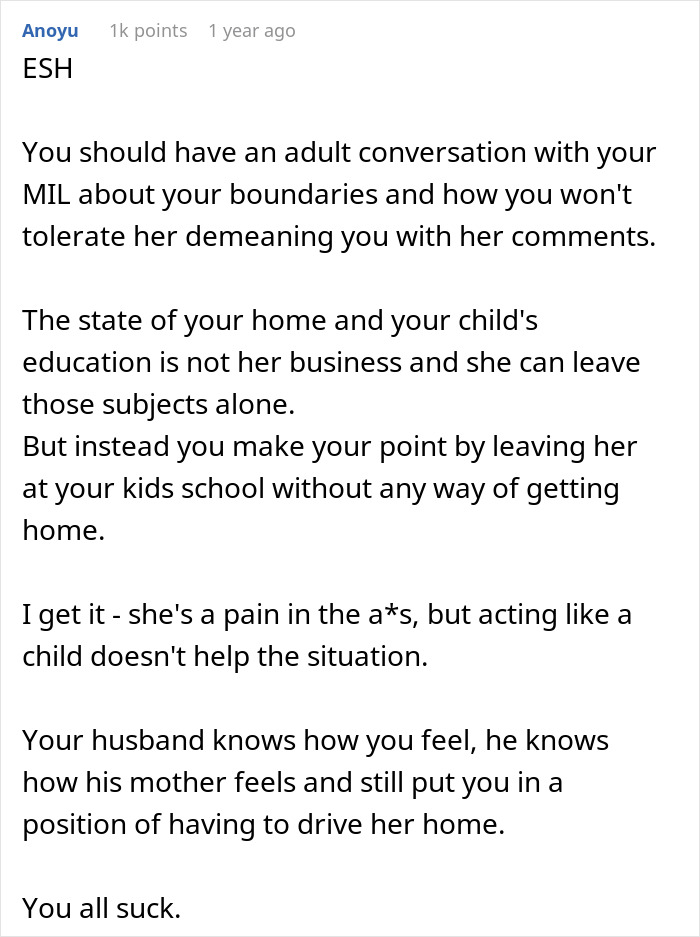 Woman Refuses To Downplay Her Boundary And Leaves MIL In A Parking Lot, Asks If She Was Wrong Woman Refuses To Downplay Her Boundary And Leaves MIL In A Parking Lot, Asks If She Was Wrong