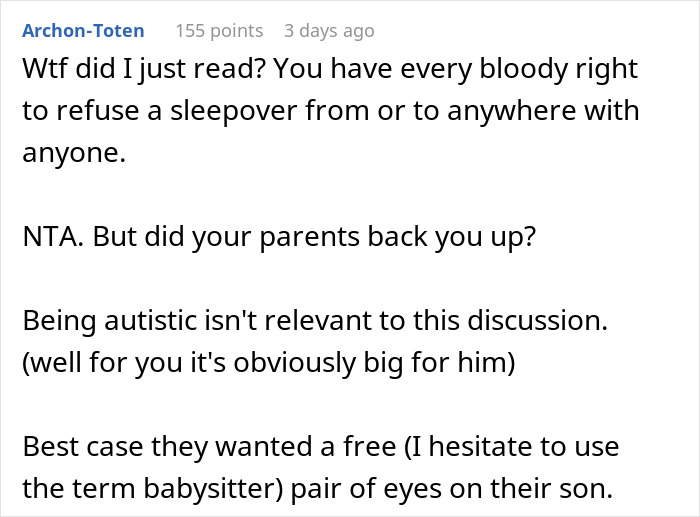Woman Is Incredibly Enraged After 18 Y.O. Girl Refuses To Sleep Over With Her Son Of Same Age Woman Is Incredibly Enraged After 18 Y.O. Girl Refuses To Sleep Over With Her Son Of Same Age