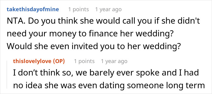 Woman Tries To Guilt-Trip Her Sister Into Paying For Her Massive Wedding With 200 Guests