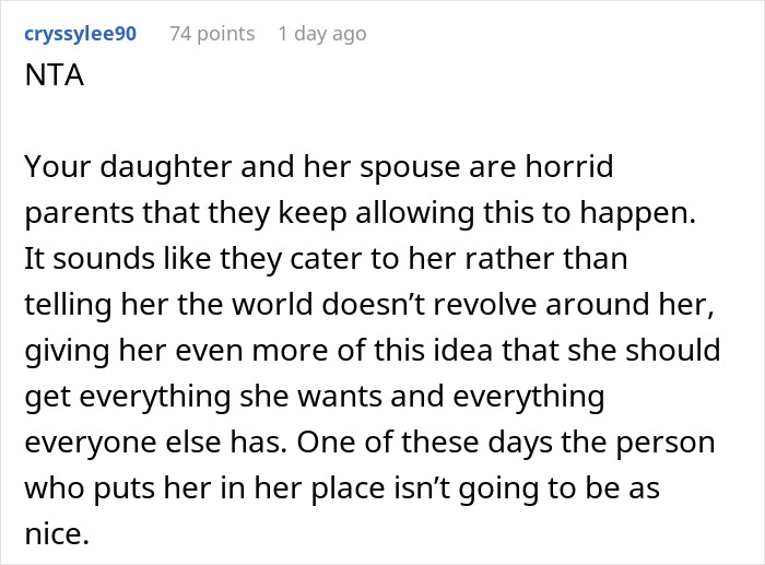 Grandparent Asks The Net If They Were Too Harsh For Calling Out Their Entitled Granddaughter