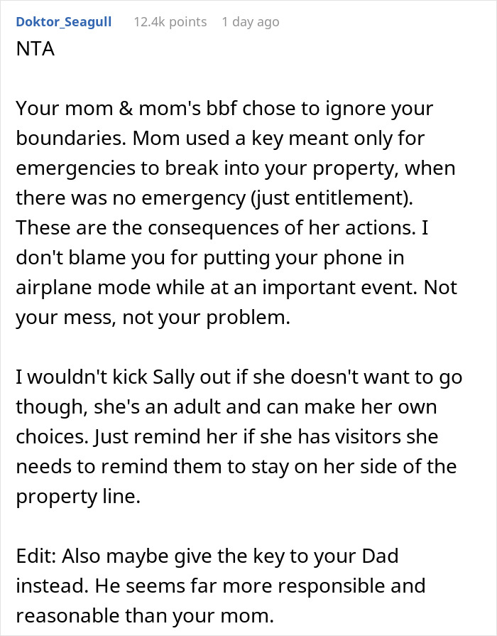 Person Goes Vacationing, Refuses To Bail Out Mom From The Police As She Breaks Into Their House