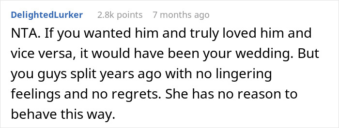 Woman Offended She Was Uninvited From Her Cousin’s Wedding With Her Ex, Tells Everyone About It Woman Offended She Was Uninvited From Her Cousin’s Wedding With Her Ex, Tells Everyone About It