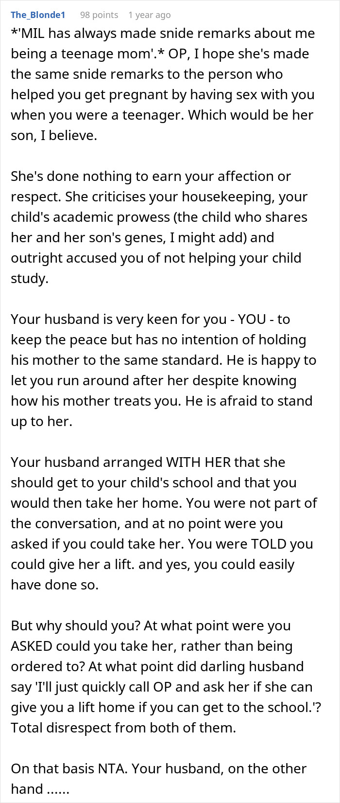 Woman Refuses To Downplay Her Boundary And Leaves MIL In A Parking Lot, Asks If She Was Wrong Woman Refuses To Downplay Her Boundary And Leaves MIL In A Parking Lot, Asks If She Was Wrong