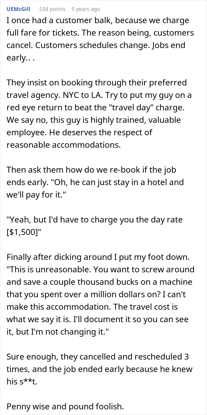 Company Thinks $35k For A Business Trip Is Absurd, Ends Up Paying Even More Company Thinks $35k For A Business Trip Is Absurd, Ends Up Paying Even More