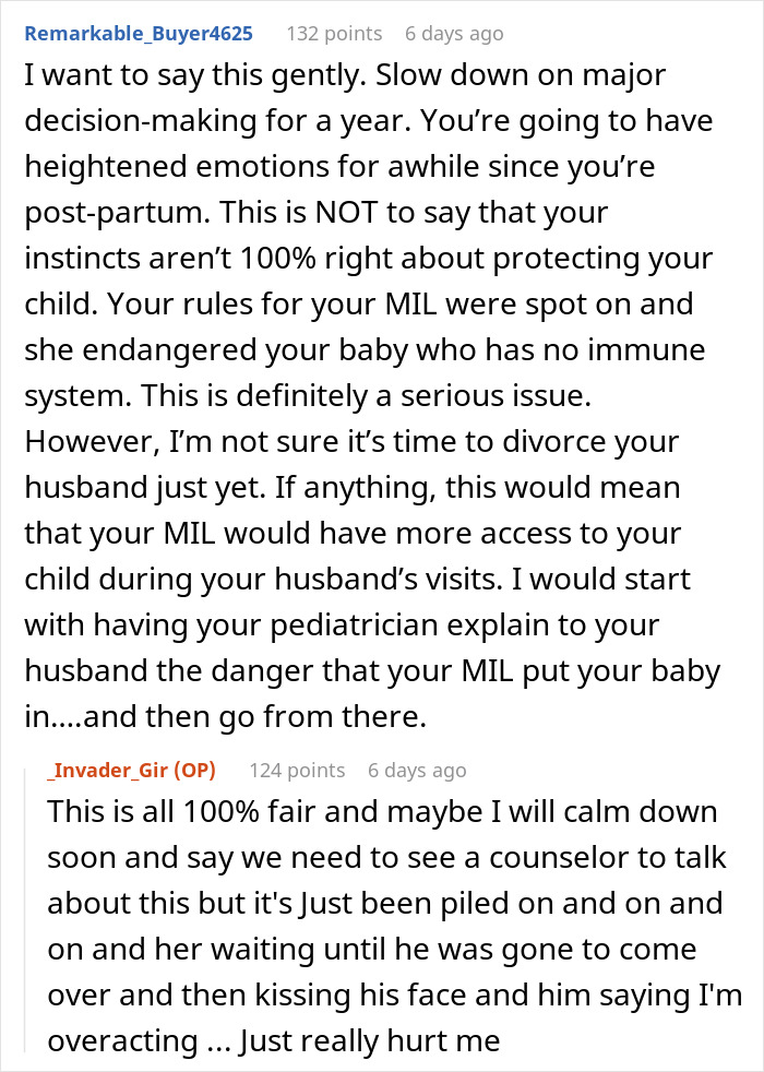 "MIL Ignored My Wishes And Got My 3-Week-Old Sick And Now I'm Leaving My Husband"