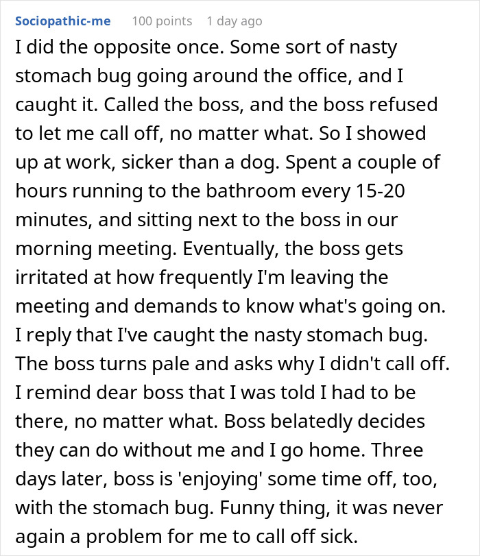 Manager Tells Sick Employee To Come To The Office Unless They Have A Doctor's Note, Regrets It Manager Tells Sick Employee To Come To The Office Unless They Have A Doctor's Note, Regrets It