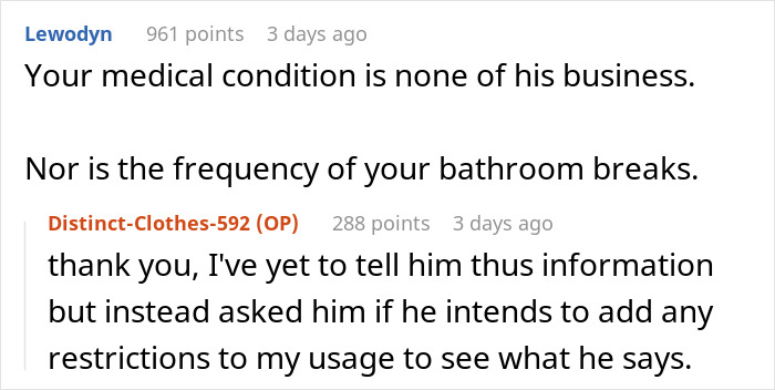 Person Doesn't Know How To Respond To Boss Asking Them How Many Times They Used The Bathroom