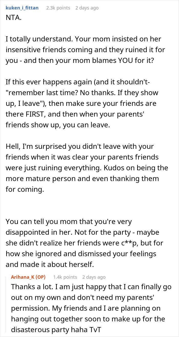 B-Day Girl Asks Mom Not To Invite Her Own Friends, She Does It Anyway And Ruins The Party