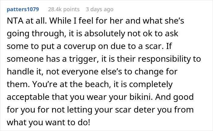 Woman Refuses To Cover Her Scar After It Triggers Her Friend At The Beach, Drama Ensues