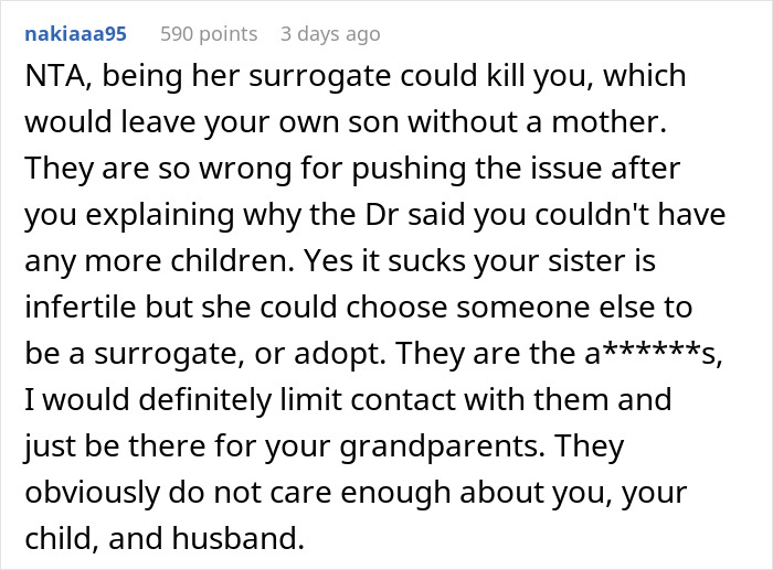 Family Screams At Woman After She Refuses To Be Her Spoiled Sister's Surrogate
