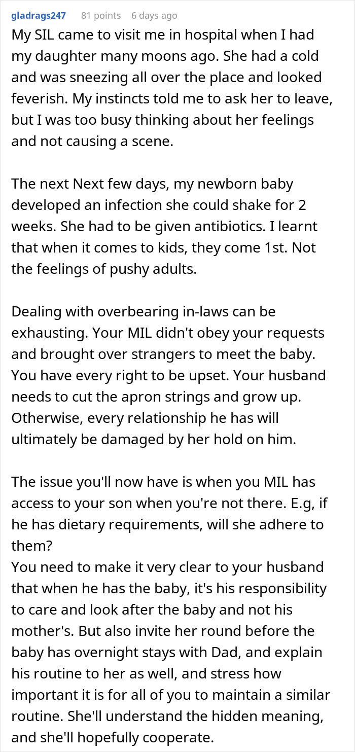 "MIL Ignored My Wishes And Got My 3-Week-Old Sick And Now I'm Leaving My Husband"