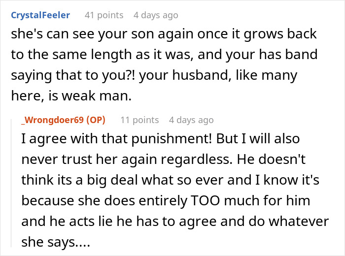 Woman Stops Talking To Her MIL After She Cuts All Of Her Son’s Hair Off Without Permission Woman Stops Talking To Her MIL After She Cuts All Of Her Son’s Hair Off Without Permission