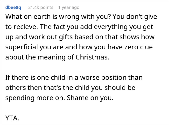 “AITA For Not Gifting My Nephew As Nice A Gift As His Cousin’s Because His Parents Are Poor?”