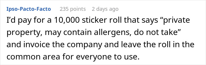 Woman Faces Backlash At Work After A Food Thief With A Severe Allergy Steals Her Lunch Woman Faces Backlash At Work After A Food Thief With A Severe Allergy Steals Her Lunch