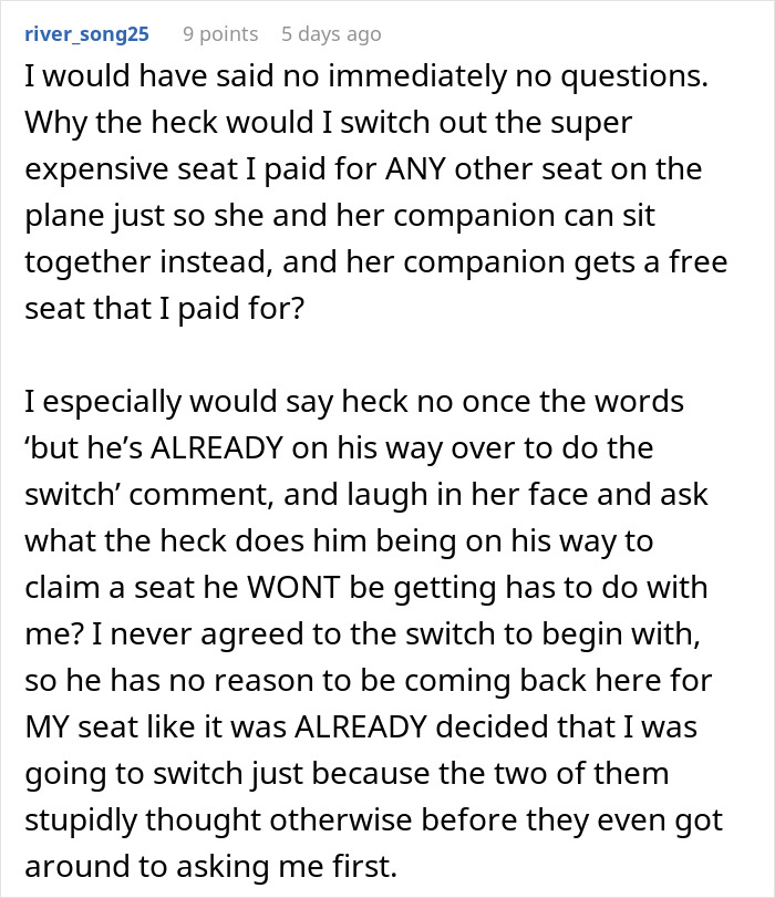“Are You Kidding Me?”: Man Refuses To Give Up Business Class Seat Over Entitled Woman’s Demands “Are You Kidding Me?”: Man Refuses To Give Up Business Class Seat Over Entitled Woman’s Demands