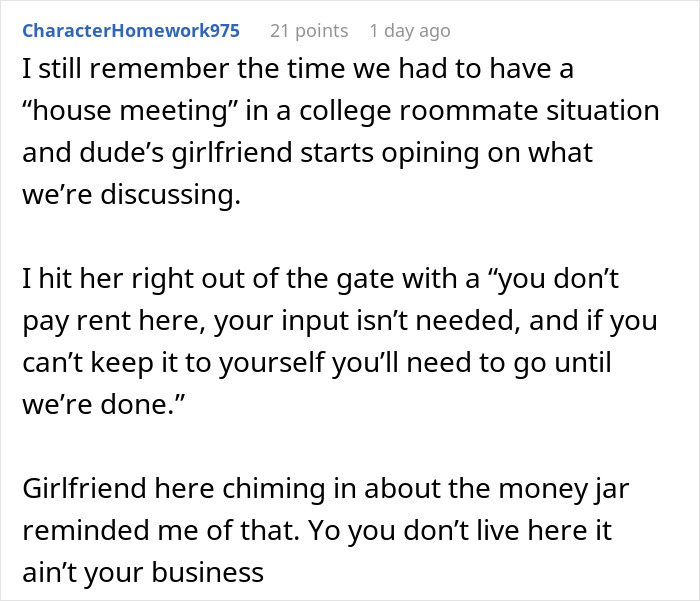 Roommate’s GF Wants The Only Woman In The Household Out, Gets Herself Dumped Instead Roommate’s GF Wants The Only Woman In The Household Out, Gets Herself Dumped Instead