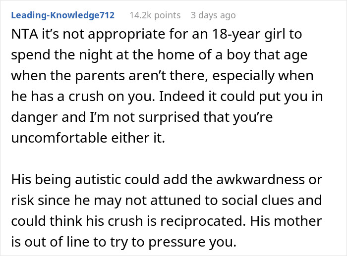 Woman Is Incredibly Enraged After 18 Y.O. Girl Refuses To Sleep Over With Her Son Of Same Age Woman Is Incredibly Enraged After 18 Y.O. Girl Refuses To Sleep Over With Her Son Of Same Age