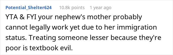 “AITA For Not Gifting My Nephew As Nice A Gift As His Cousin’s Because His Parents Are Poor?”