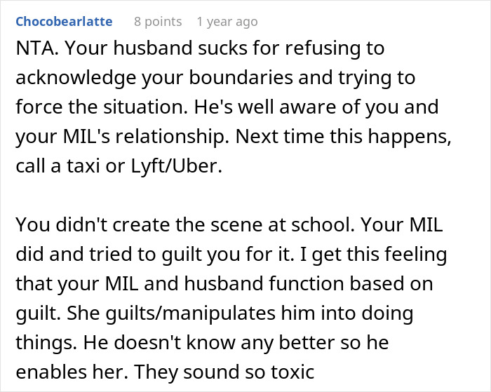 Woman Refuses To Downplay Her Boundary And Leaves MIL In A Parking Lot, Asks If She Was Wrong Woman Refuses To Downplay Her Boundary And Leaves MIL In A Parking Lot, Asks If She Was Wrong