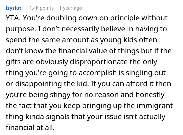 “AITA For Not Gifting My Nephew As Nice A Gift As His Cousin’s Because His Parents Are Poor?”