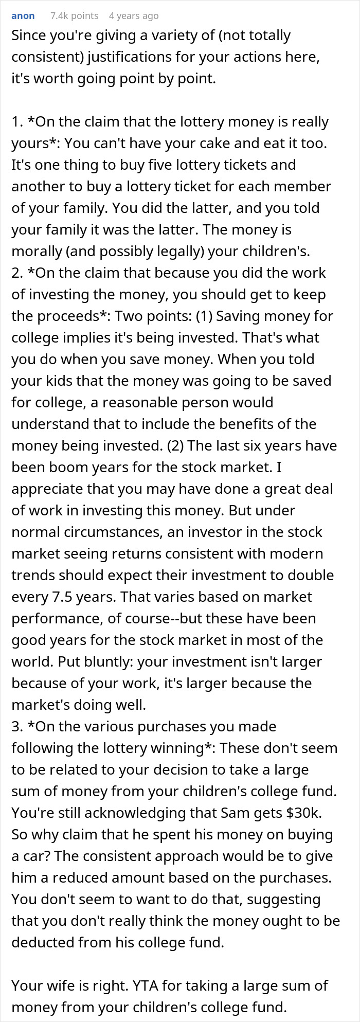 “AITA For Spending My Son’s Lottery Winnings Money?” “AITA For Spending My Son’s Lottery Winnings Money?”