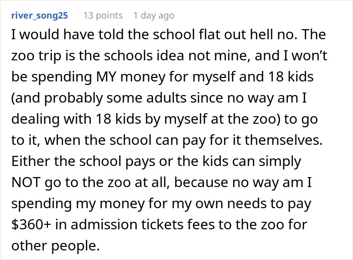 School Expects Teacher To Pay $400 For Student Trip, They Maliciously Comply School Expects Teacher To Pay $400 For Student Trip, They Maliciously Comply