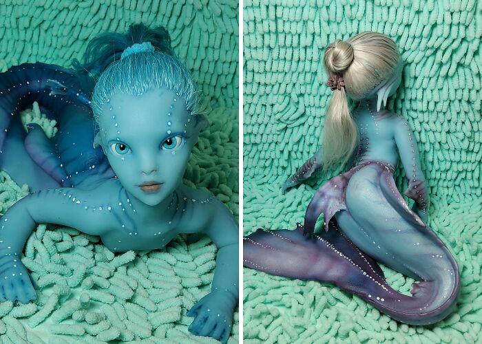 I Came Up With And Made Mermaid Dolls Whose Hair Is Made Of Natural Mohair