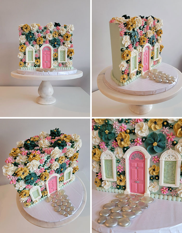 Flower House 1/2 Cake