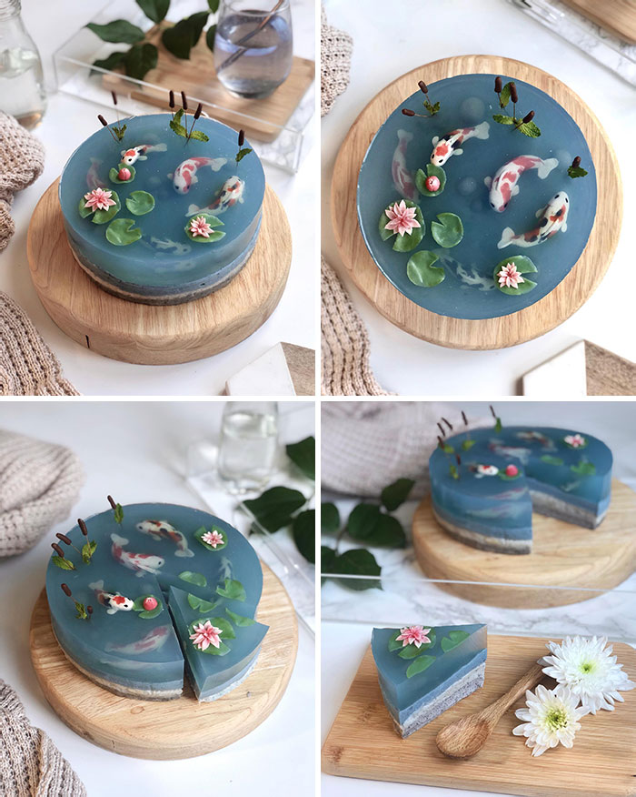A Koi Pond Mousse Cake For Father’s Day