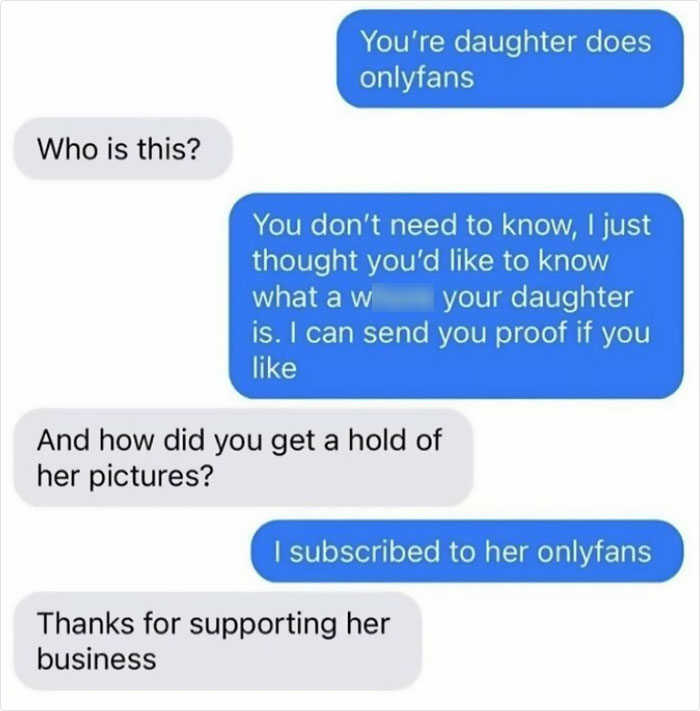 Subscribes To Her Onlyfans, Then Tries To Rat Her Out To Her Dad. I Have No Words