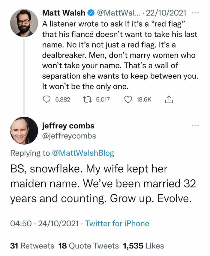 Matt Walsh Is A Controlling A**hole And 🖖 Jeffrey Combs 🖖 Is An Absolute Gem