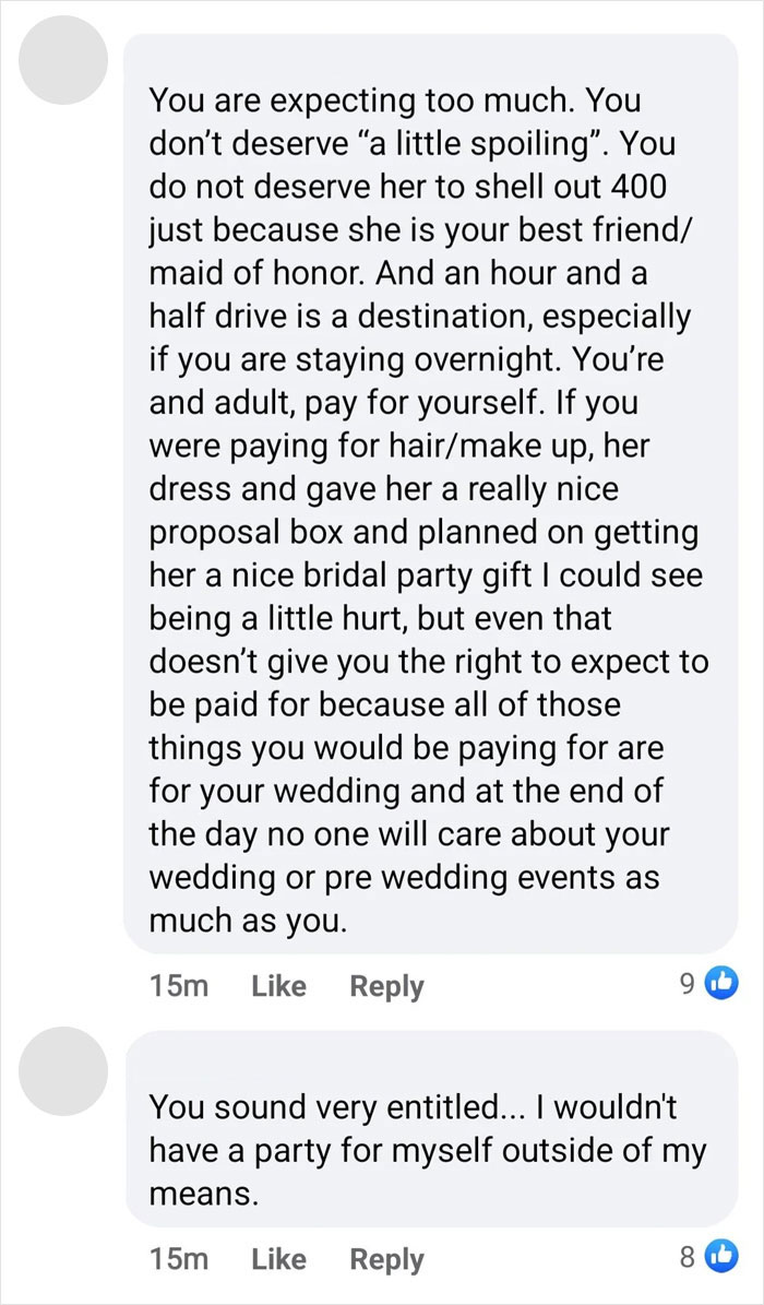 “Is It Too Much To Expect A Little Spoiling?”: Bride Upset After Covering Bachelorette Costs “Is It Too Much To Expect A Little Spoiling?”: Bride Upset After Covering Bachelorette Costs