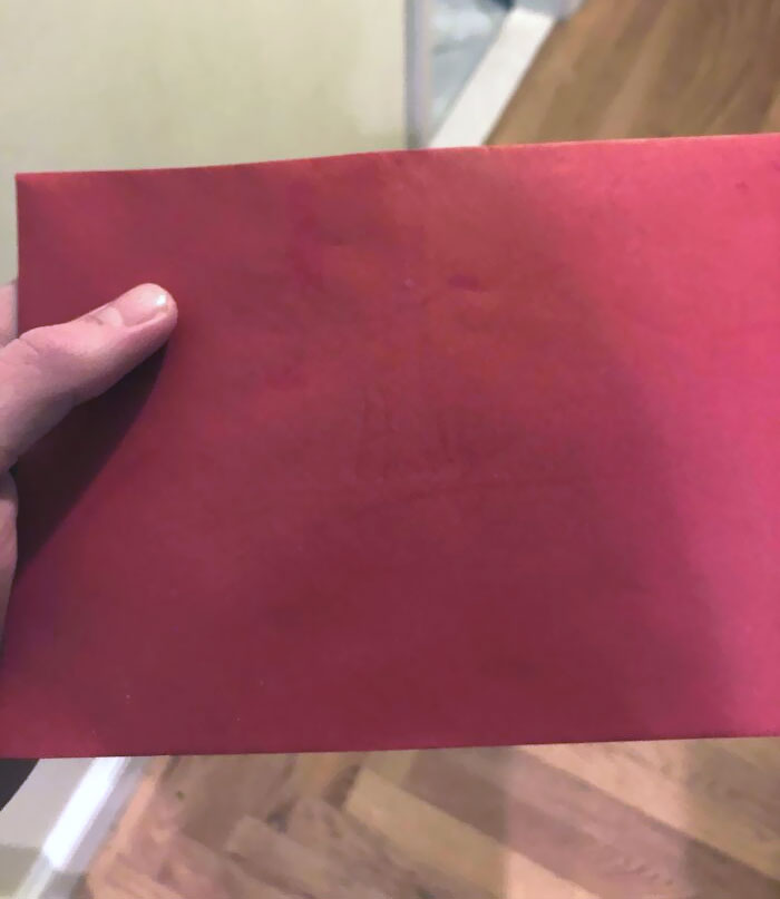 My Mom Wrote On My Dad's Red Valentine's Card Envelope With A Red Pen