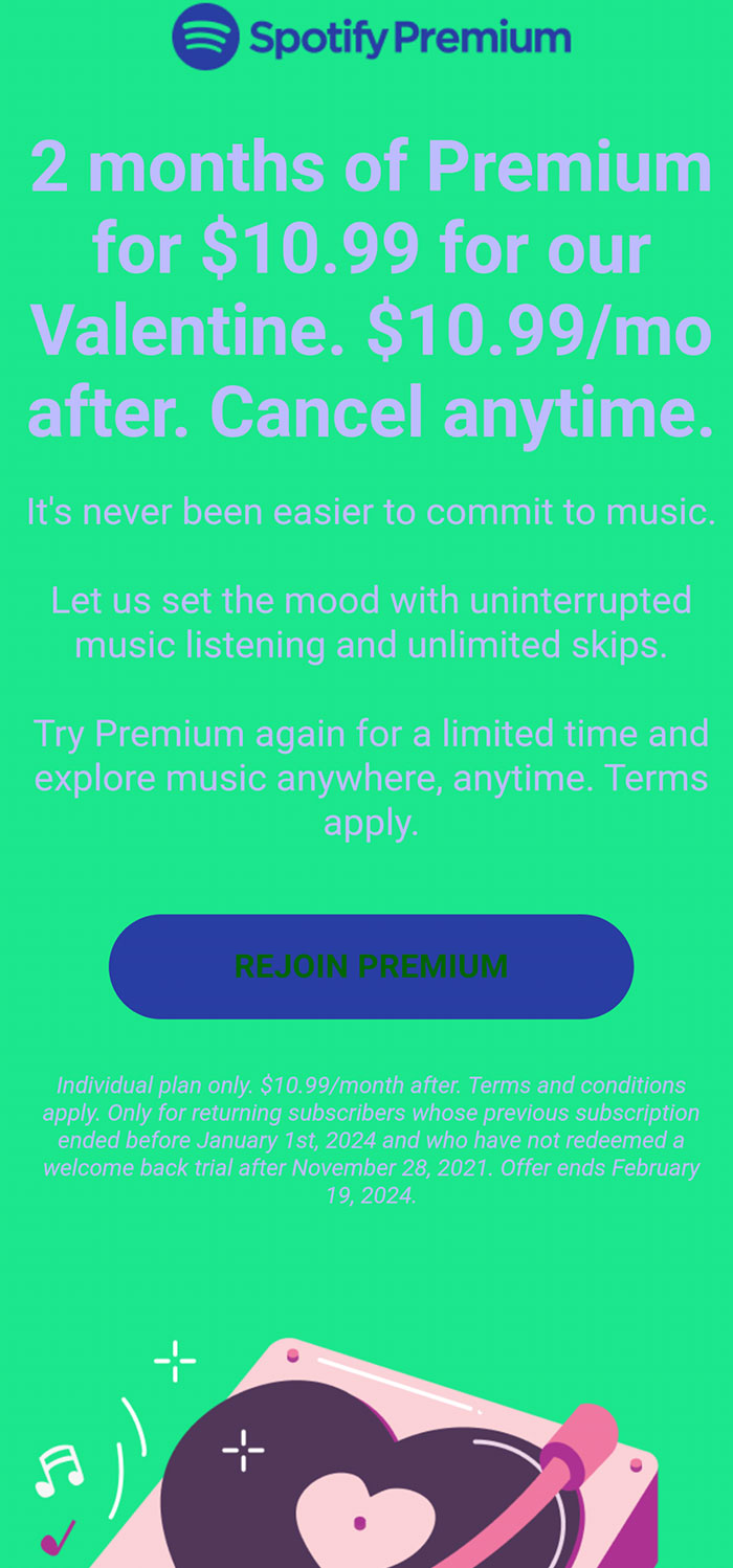 The Color Scheme Of This Email Spotify Sent Me