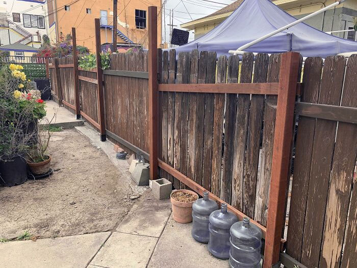 My Landlord Cheaped Out And Hired A Friend To Rebuild Our Back Fence. I Don’t Think This Is His Area Of The Expertise