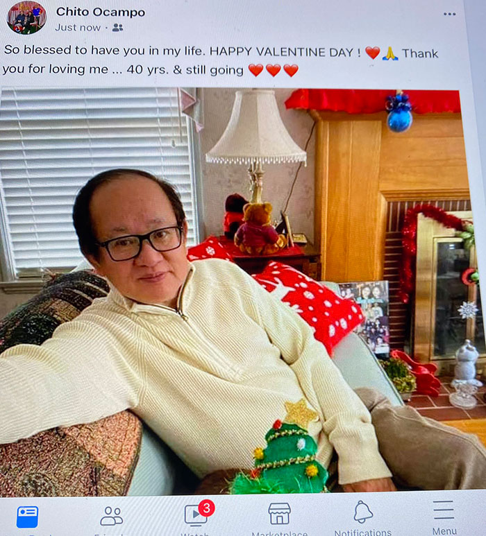 My Mom Posted A Valentine’s Message On Facebook, But The Computer Was Logged On To My Dad’s Account, So It Looks Like My Dad Posted A Valentine’s Message To... Himself