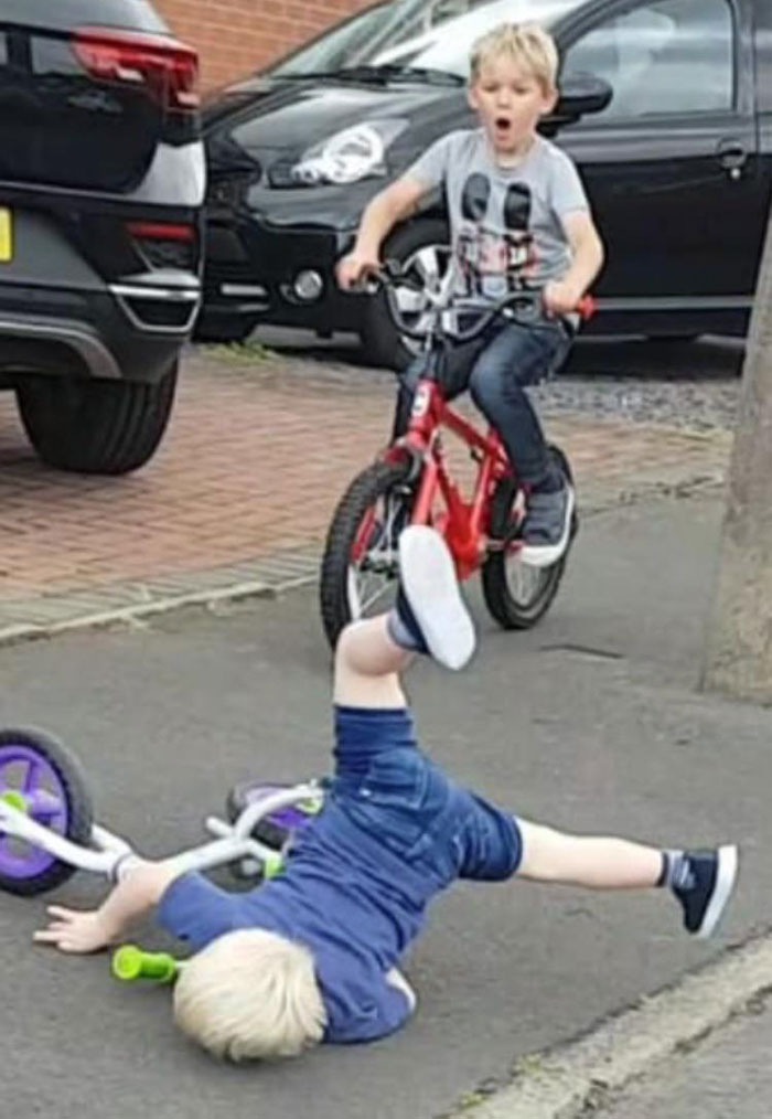 My Friend Is Teaching His Toddler To Ride A Bike