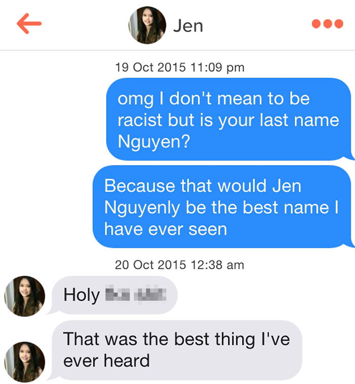person flirting with woman using her name as a pun 