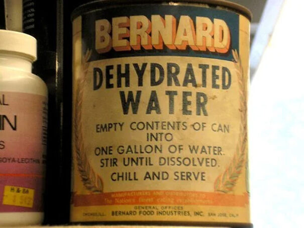 a can of dehydrated water 