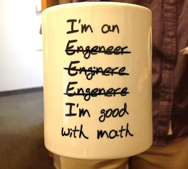 a cup with "I'm good with math"